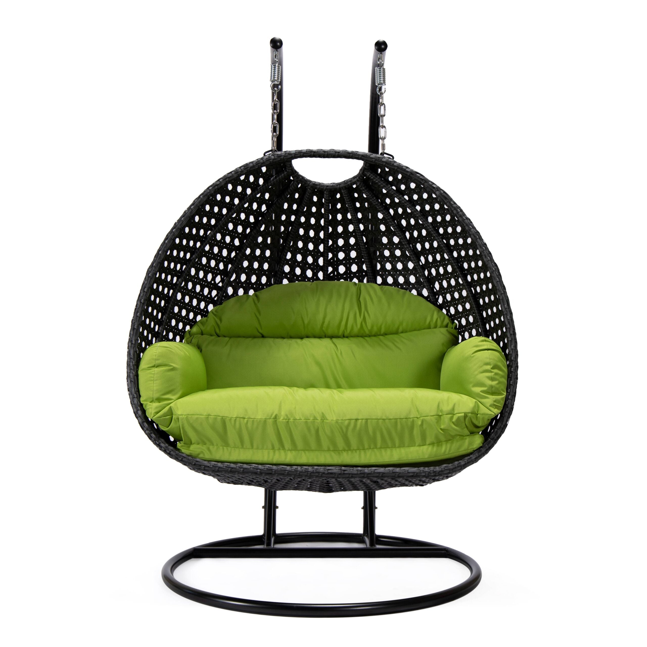 Fino Double Seater Hanging Swing With Stand For Balcony , Garden Swing (Dark Grey)