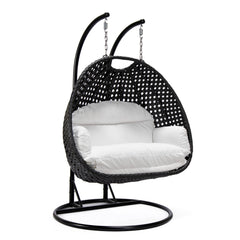 Fino Double Seater Hanging Swing With Stand For Balcony , Garden Swing (Dark Grey)