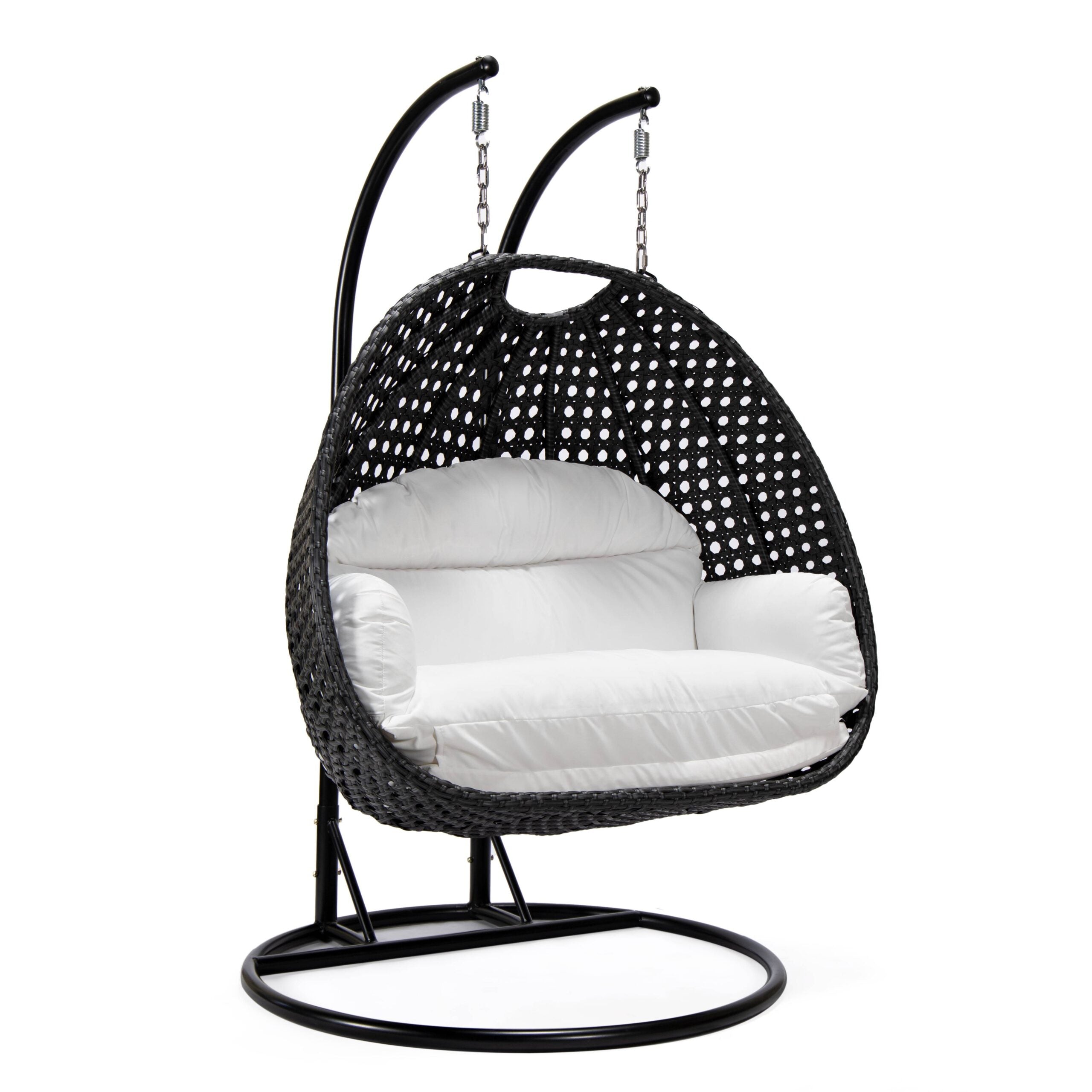 Fino Double Seater Hanging Swing With Stand For Balcony , Garden Swing (Dark Grey)