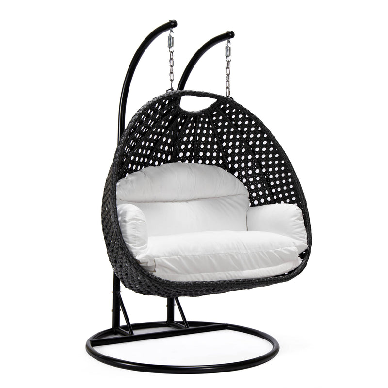 Fino Double Seater Hanging Swing With Stand For Balcony , Garden Swing (Dark Grey)