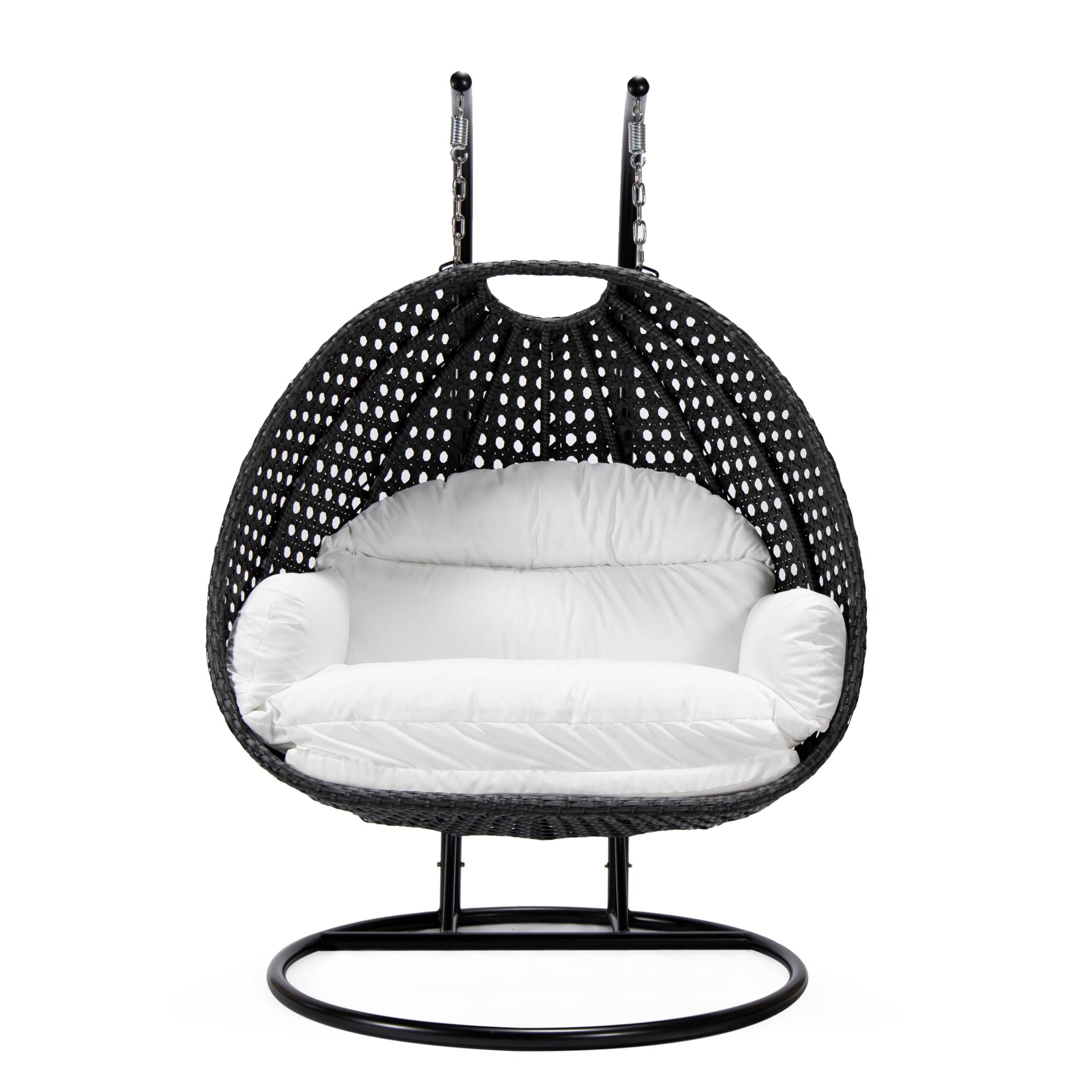 Fino Double Seater Hanging Swing With Stand For Balcony , Garden Swing (Dark Grey)
