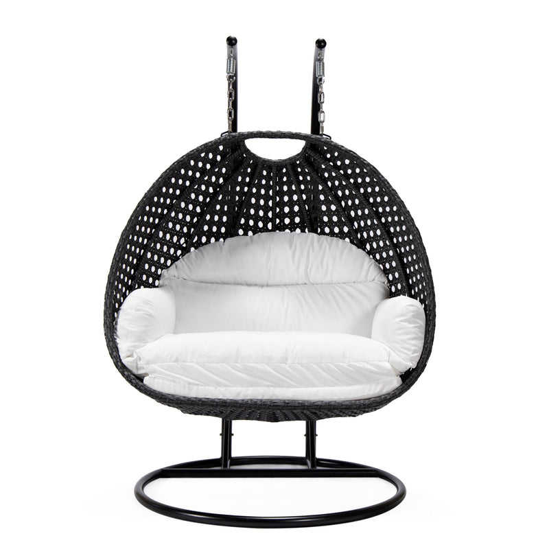 Fino Double Seater Hanging Swing With Stand For Balcony , Garden Swing (Dark Grey)
