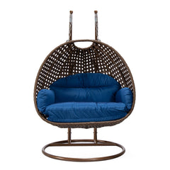 Longo Double Seater Hanging Swing With Stand For Balcony , Garden Swing (Brown)