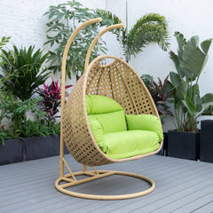 Scutari Double Seater Hanging Swing With Stand For Balcony , Garden Swing (Honey)