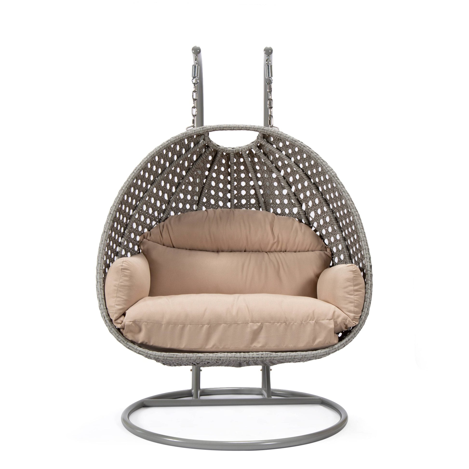 Dario Double Seater Hanging Swing With Stand For Balcony , Garden Swing (Silver)