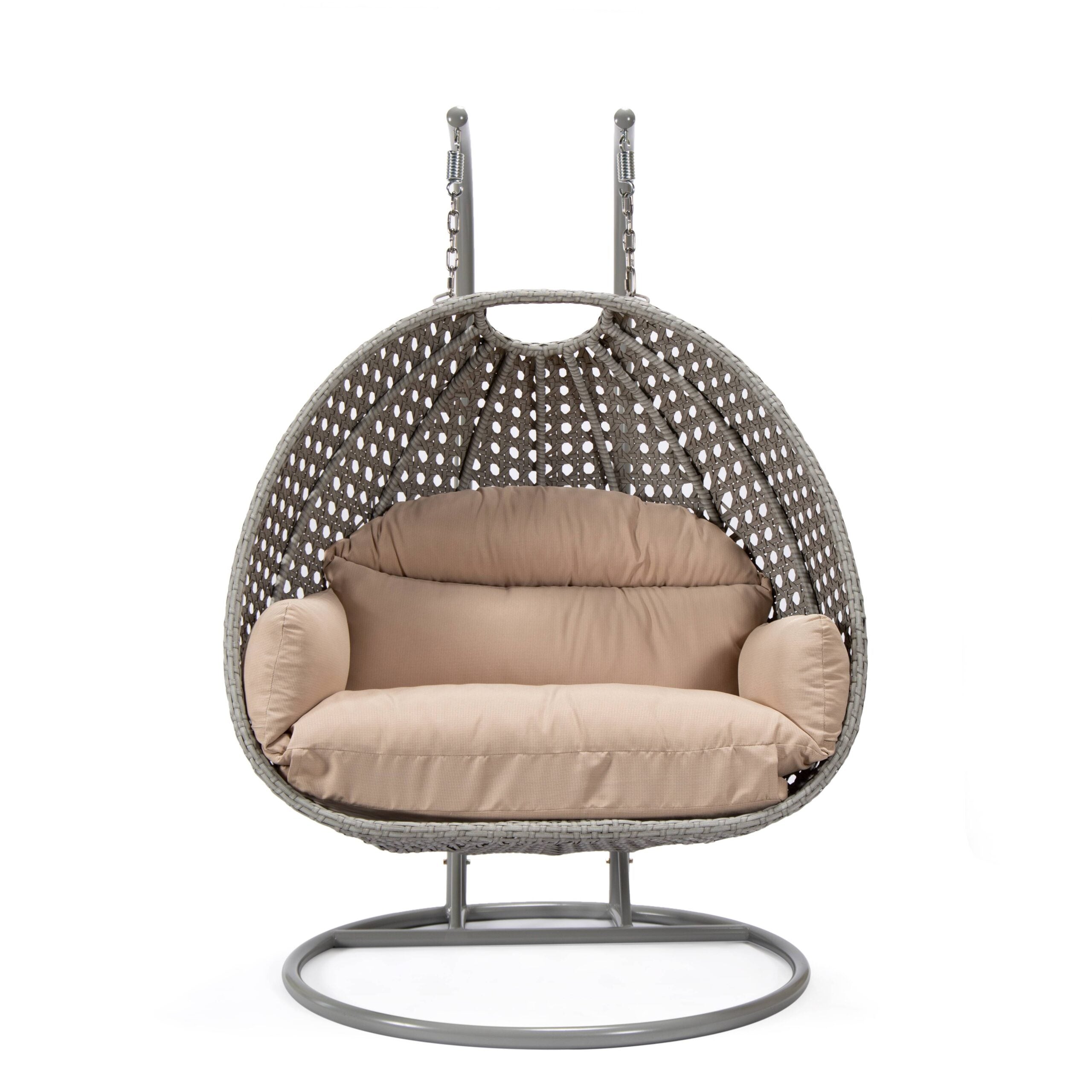 Dario Double Seater Hanging Swing With Stand For Balcony , Garden Swing (Silver)