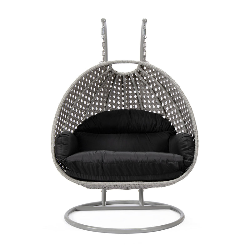 Dario Double Seater Hanging Swing With Stand For Balcony , Garden Swing (Silver)