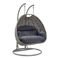 Dario Double Seater Hanging Swing With Stand For Balcony , Garden Swing (Silver)
