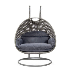 Dario Double Seater Hanging Swing With Stand For Balcony , Garden Swing (Silver)