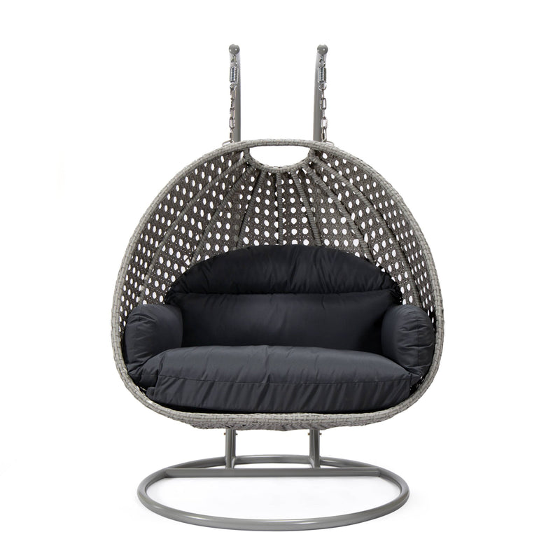 Dario Double Seater Hanging Swing With Stand For Balcony , Garden Swing (Silver)