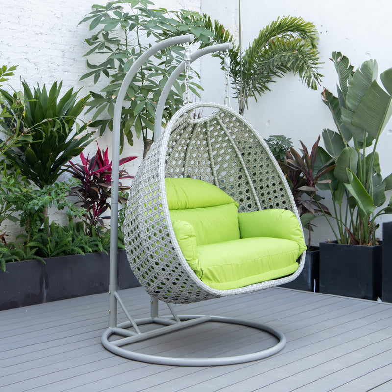 Dario Double Seater Hanging Swing With Stand For Balcony , Garden Swing (Silver)
