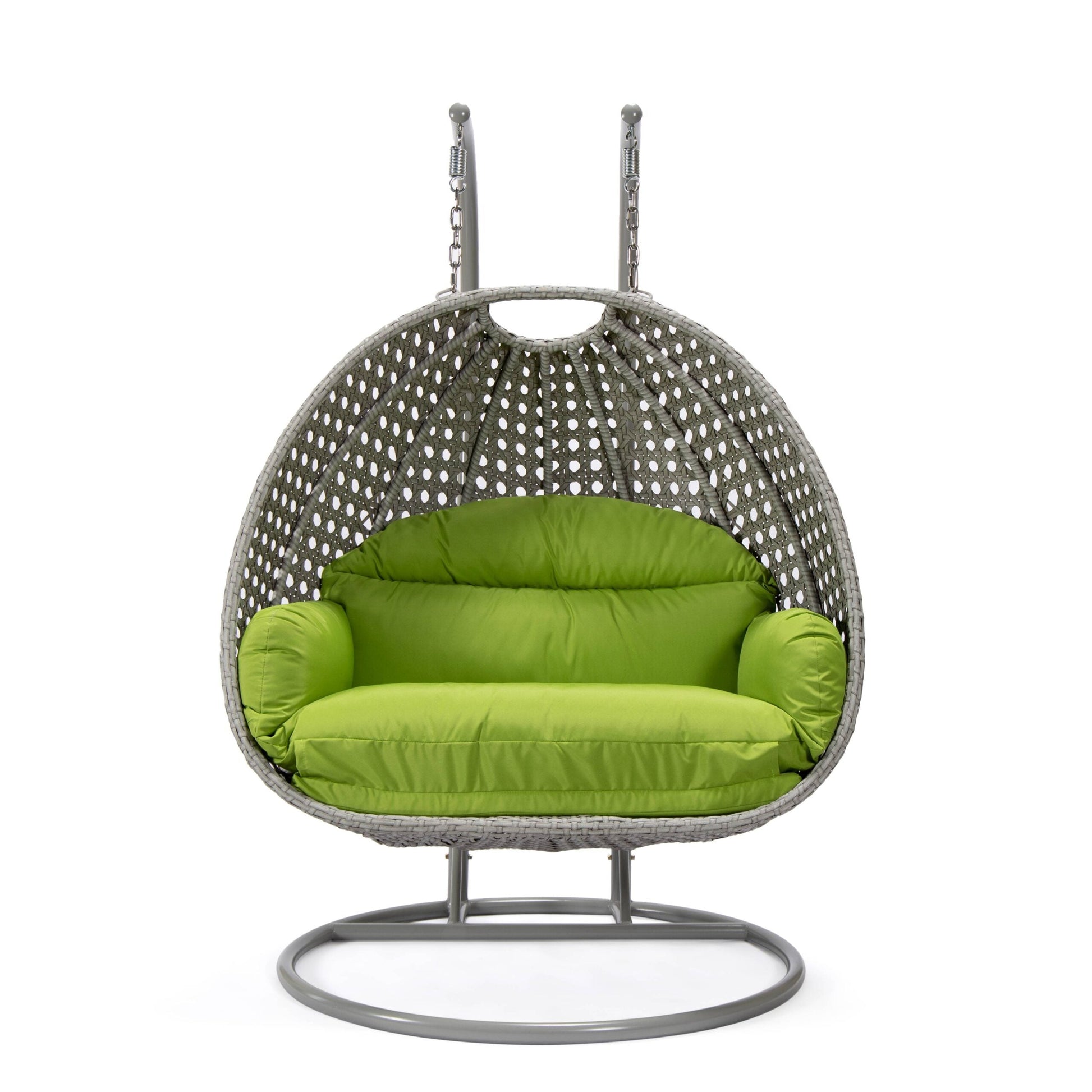Dario Double Seater Hanging Swing With Stand For Balcony , Garden Swing (Silver)