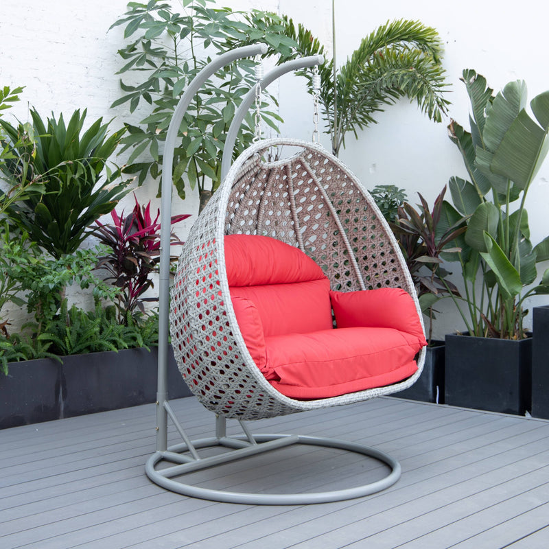 Dario Double Seater Hanging Swing With Stand For Balcony , Garden Swing (Silver)