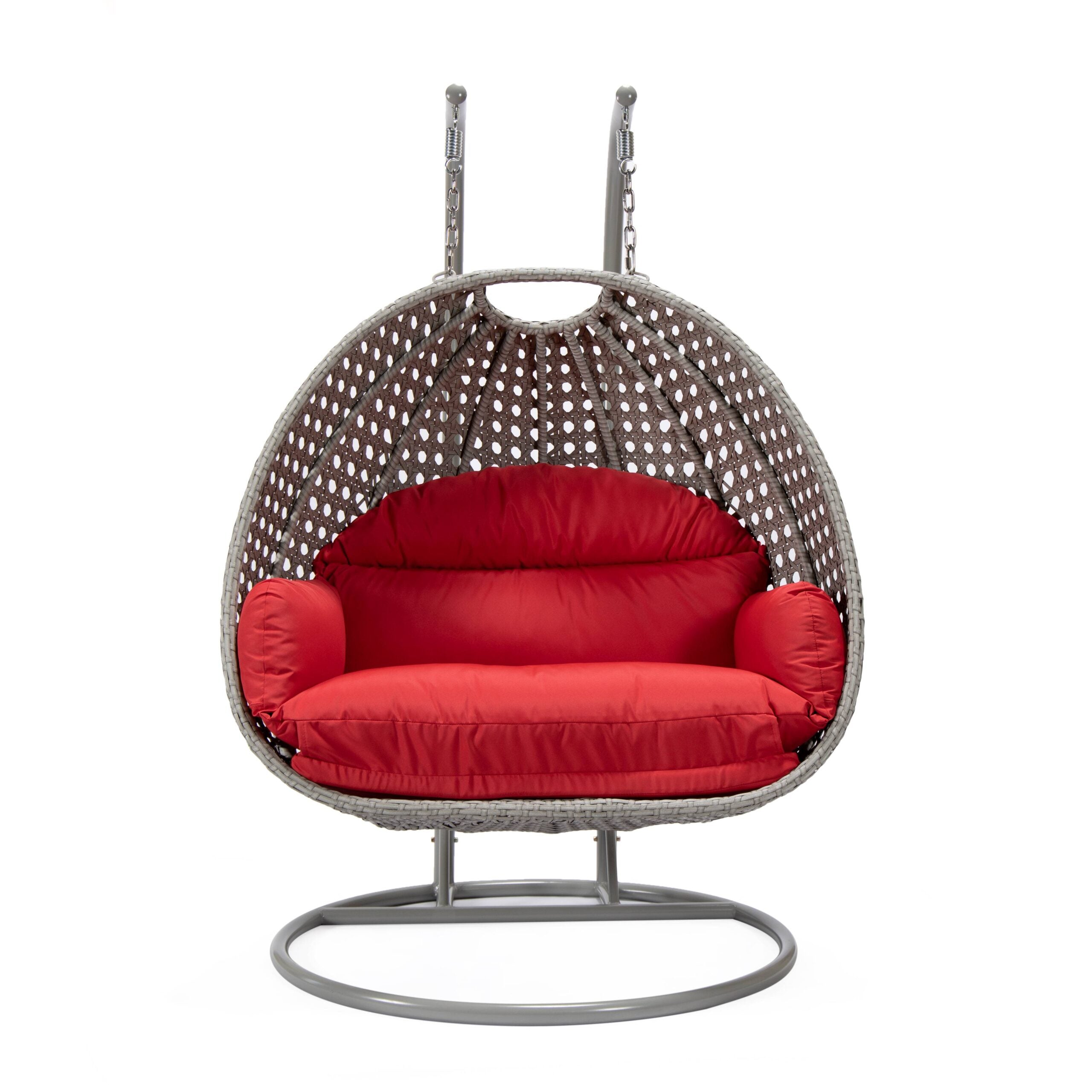 Dario Double Seater Hanging Swing With Stand For Balcony , Garden Swing (Silver)
