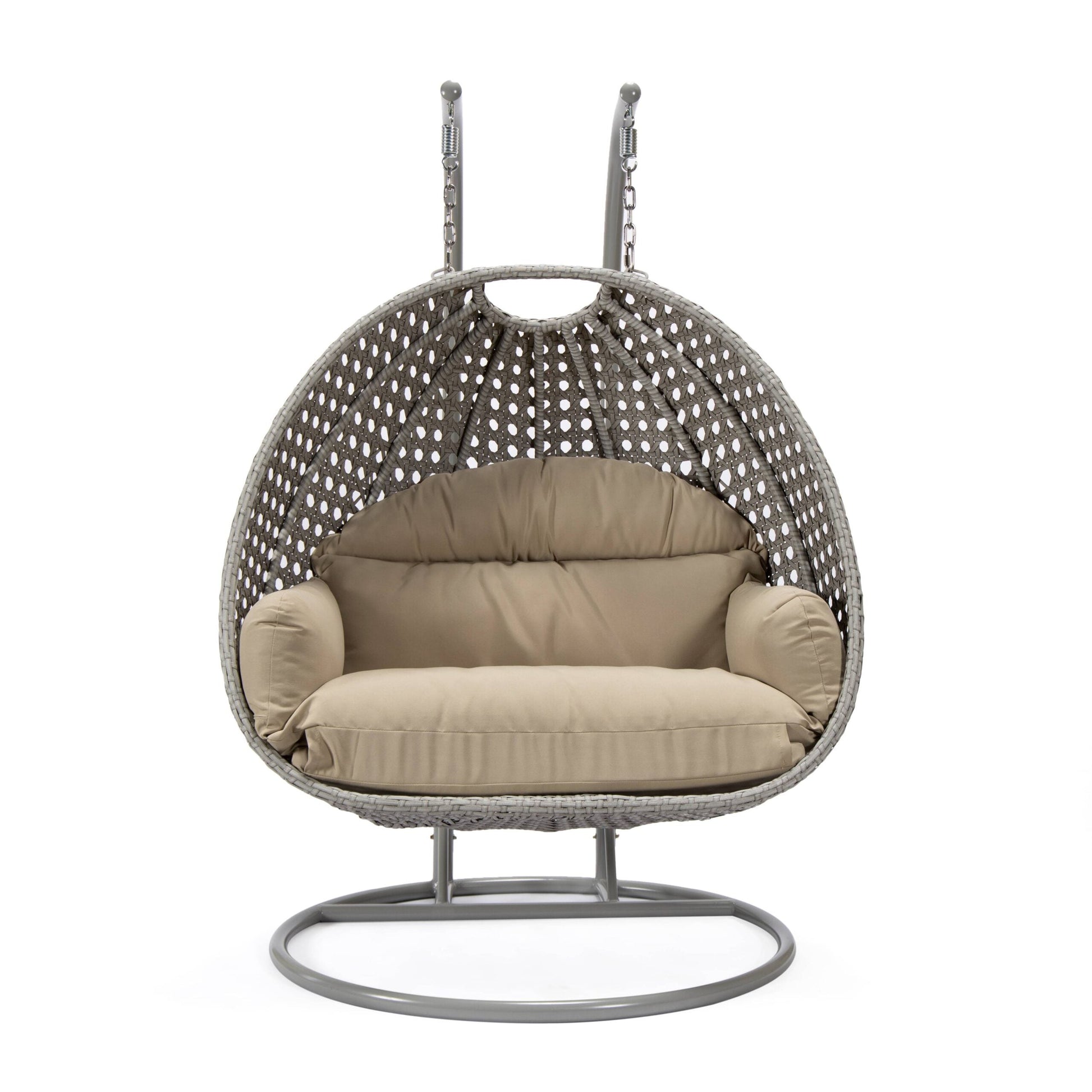 Dario Double Seater Hanging Swing With Stand For Balcony , Garden Swing (Silver)