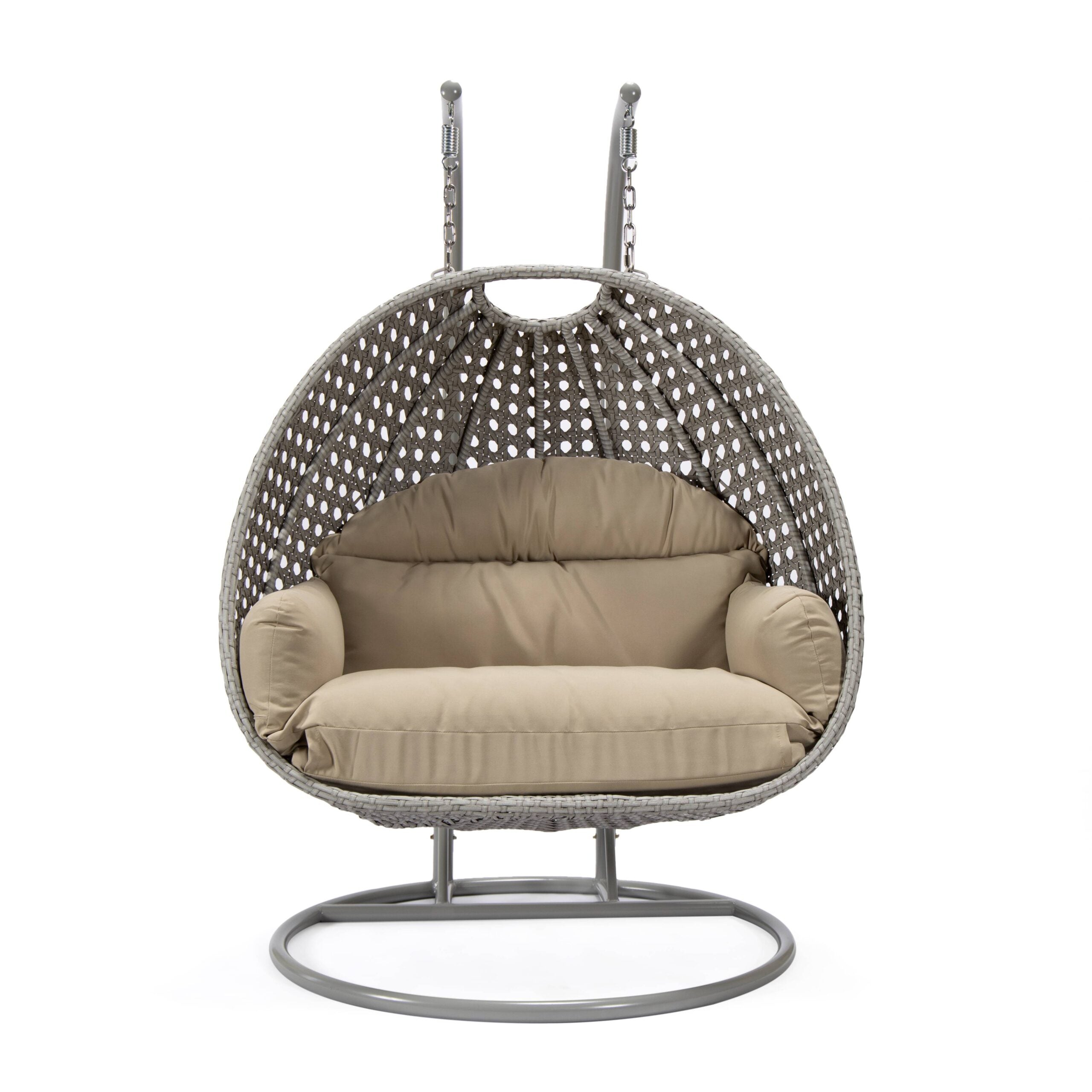 Dario Double Seater Hanging Swing With Stand For Balcony , Garden Swing (Silver)