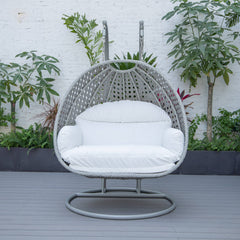 Dario Double Seater Hanging Swing With Stand For Balcony , Garden Swing (Silver)