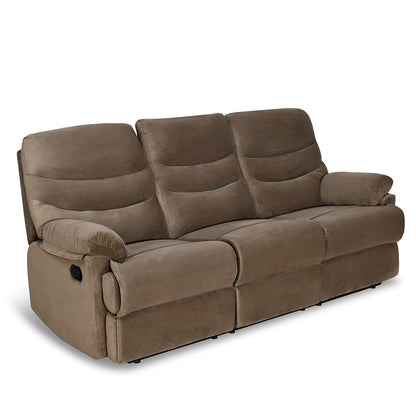 Nilkamal Skelton 3 Seater Manual Recliner (Velvet Brown)