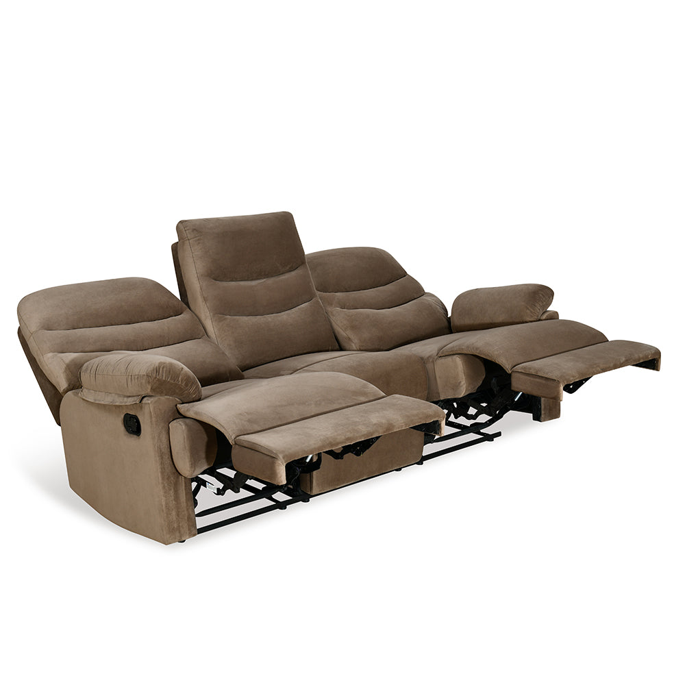 Nilkamal Skelton 3 Seater Manual Recliner (Velvet Brown)