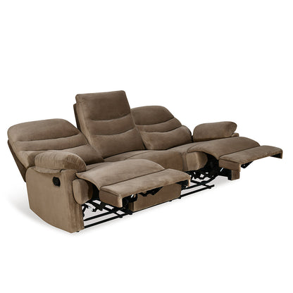 Nilkamal Skelton 3 Seater Manual Recliner (Velvet Brown)