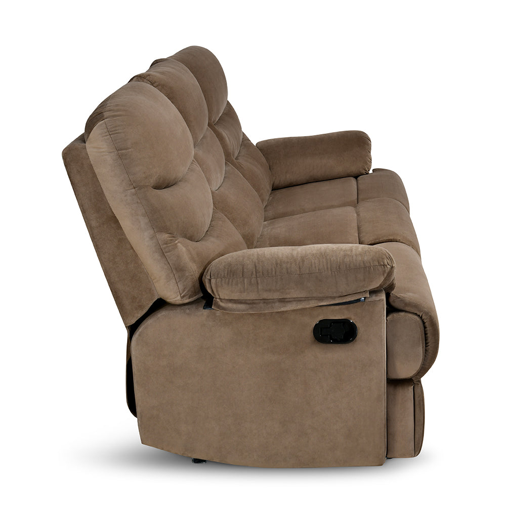 Nilkamal Skelton 3 Seater Manual Recliner (Velvet Brown)