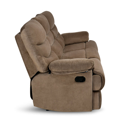 Nilkamal Skelton 3 Seater Manual Recliner (Velvet Brown)