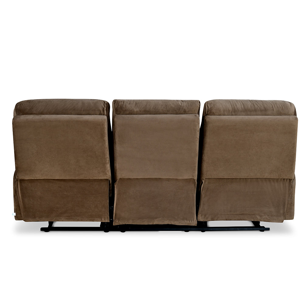 Nilkamal Skelton 3 Seater Manual Recliner (Velvet Brown)