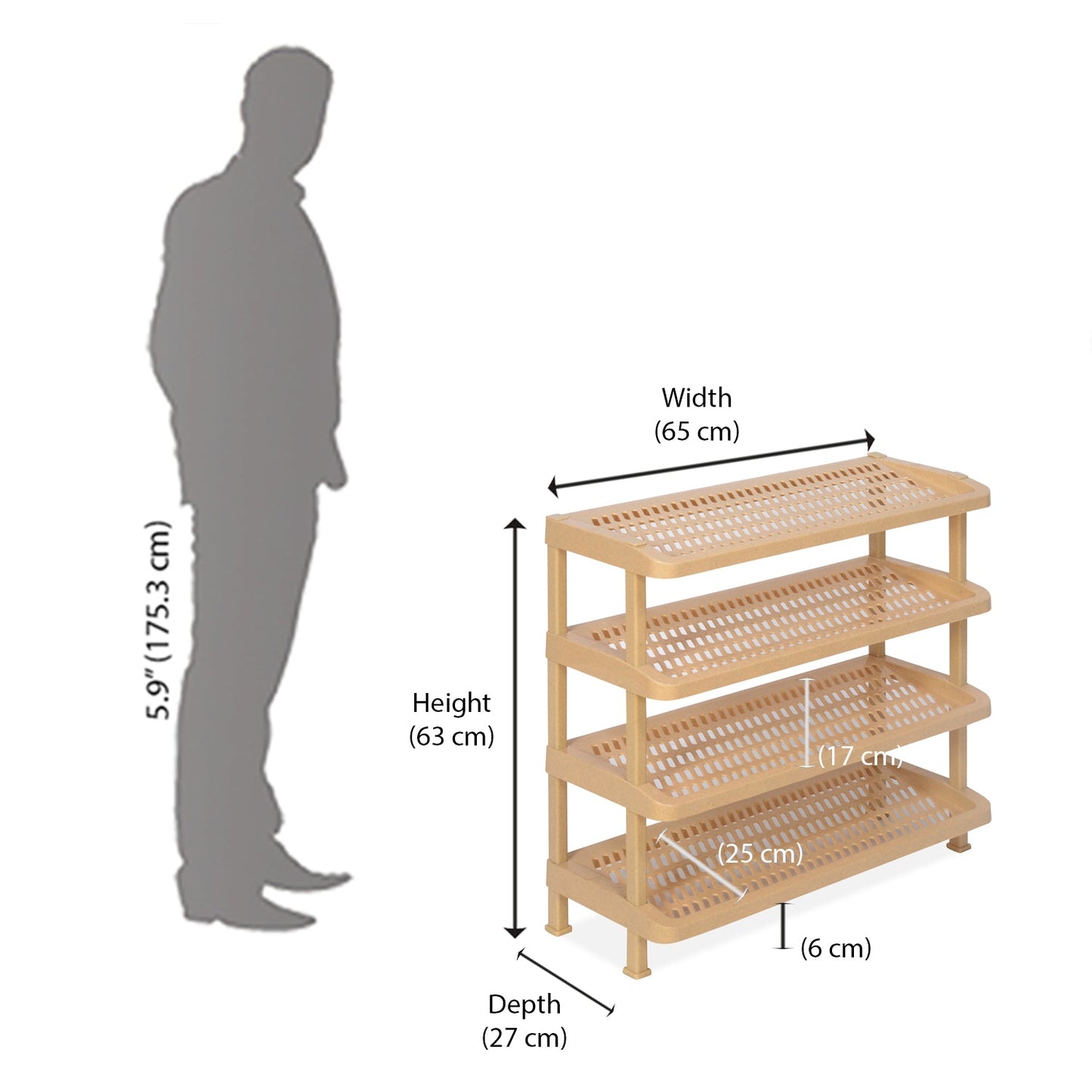 Nilkamal Multirack 04 (Marble Beige)