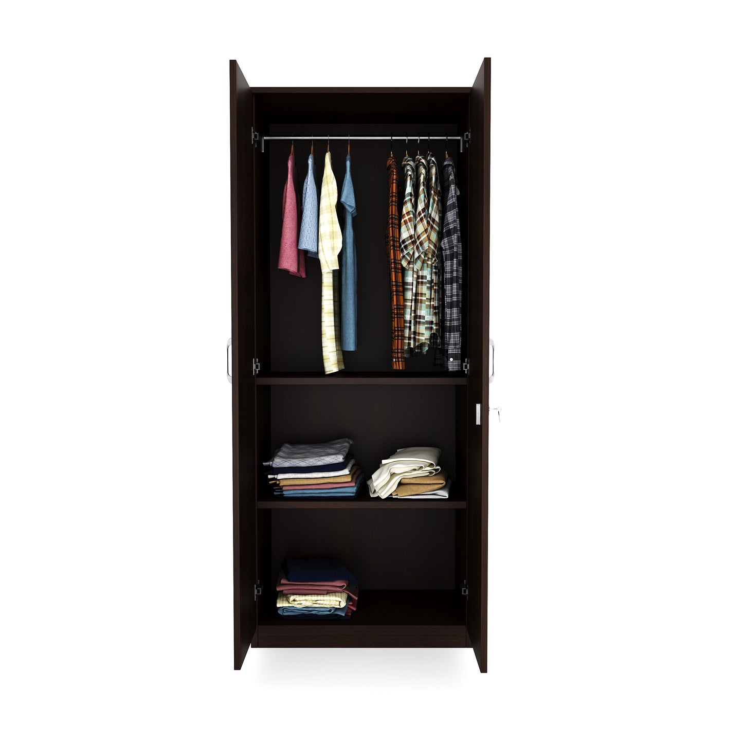 Nilkamal Willy 2 Door Mirror Wardrobe (New Wenge)