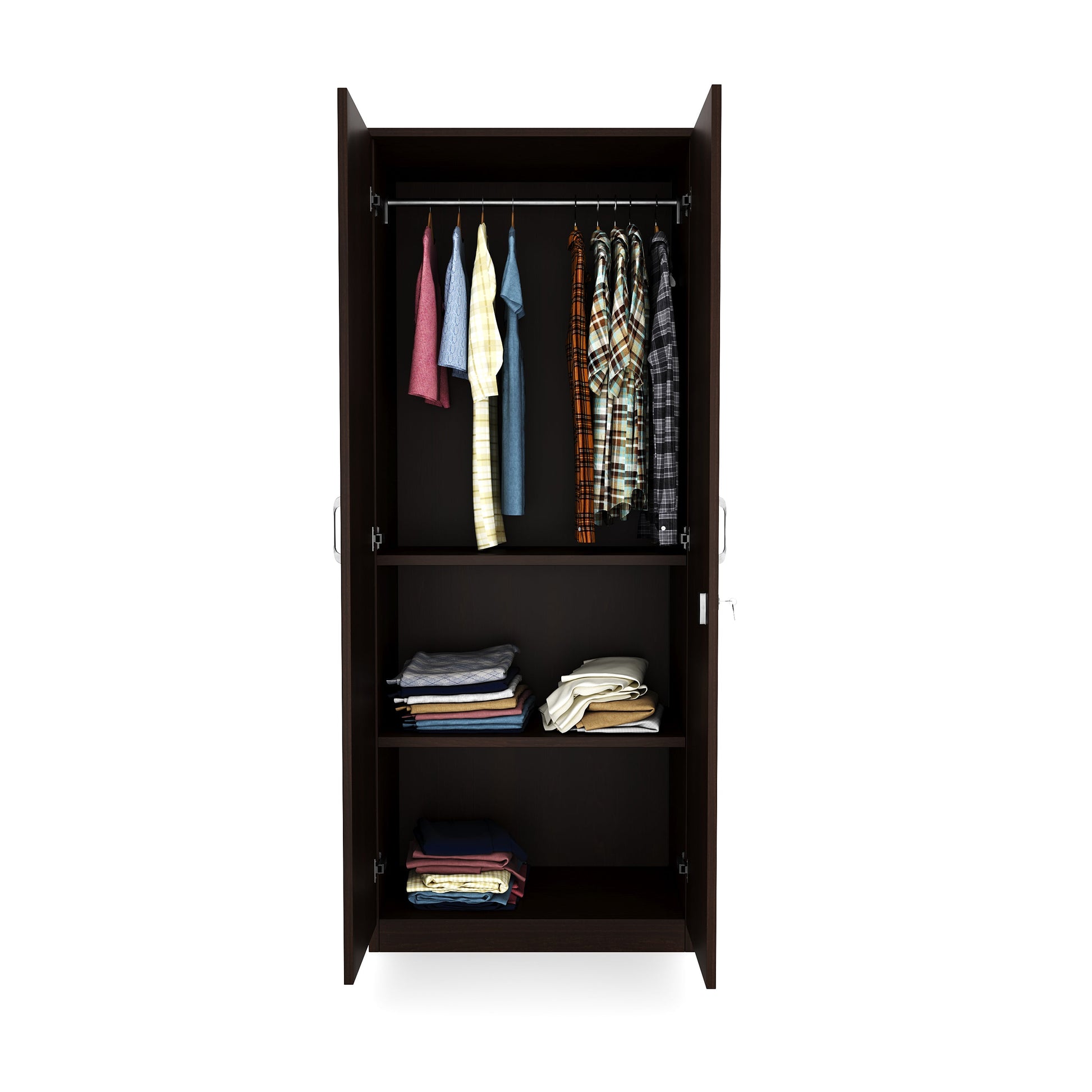 Nilkamal Willy 2 Door Mirror Wardrobe (New Wenge)