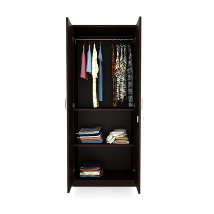 Nilkamal Willy 2 Door Mirror Wardrobe (New Wenge)