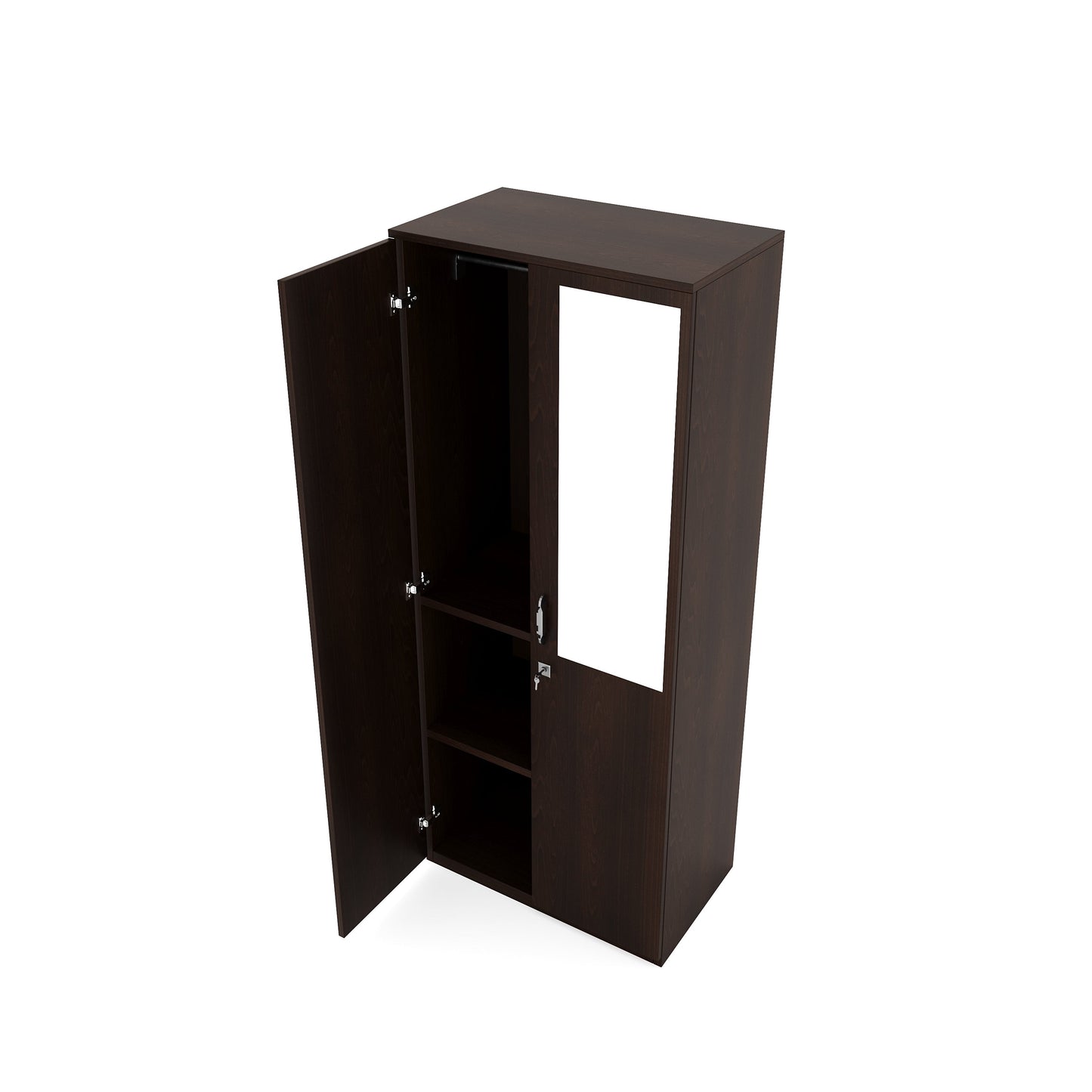 Nilkamal Willy 2 Door Mirror Wardrobe (New Wenge)