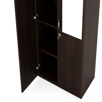 Nilkamal Willy 2 Door Mirror Wardrobe (New Wenge)