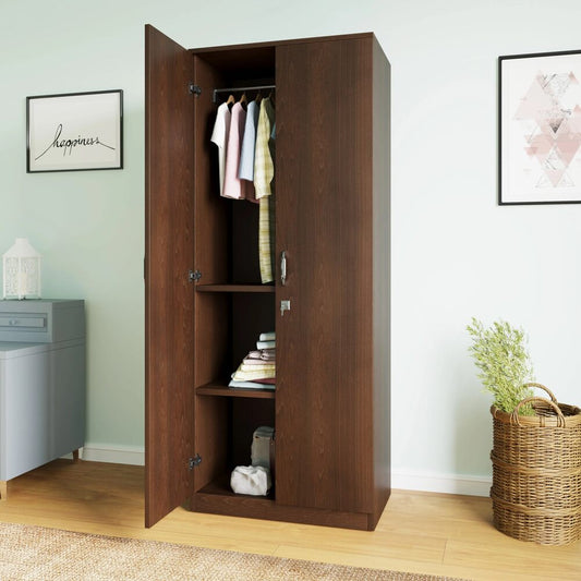 Nilkamal Willy 2 Door without Mirror Wardrobe (New Wenge)