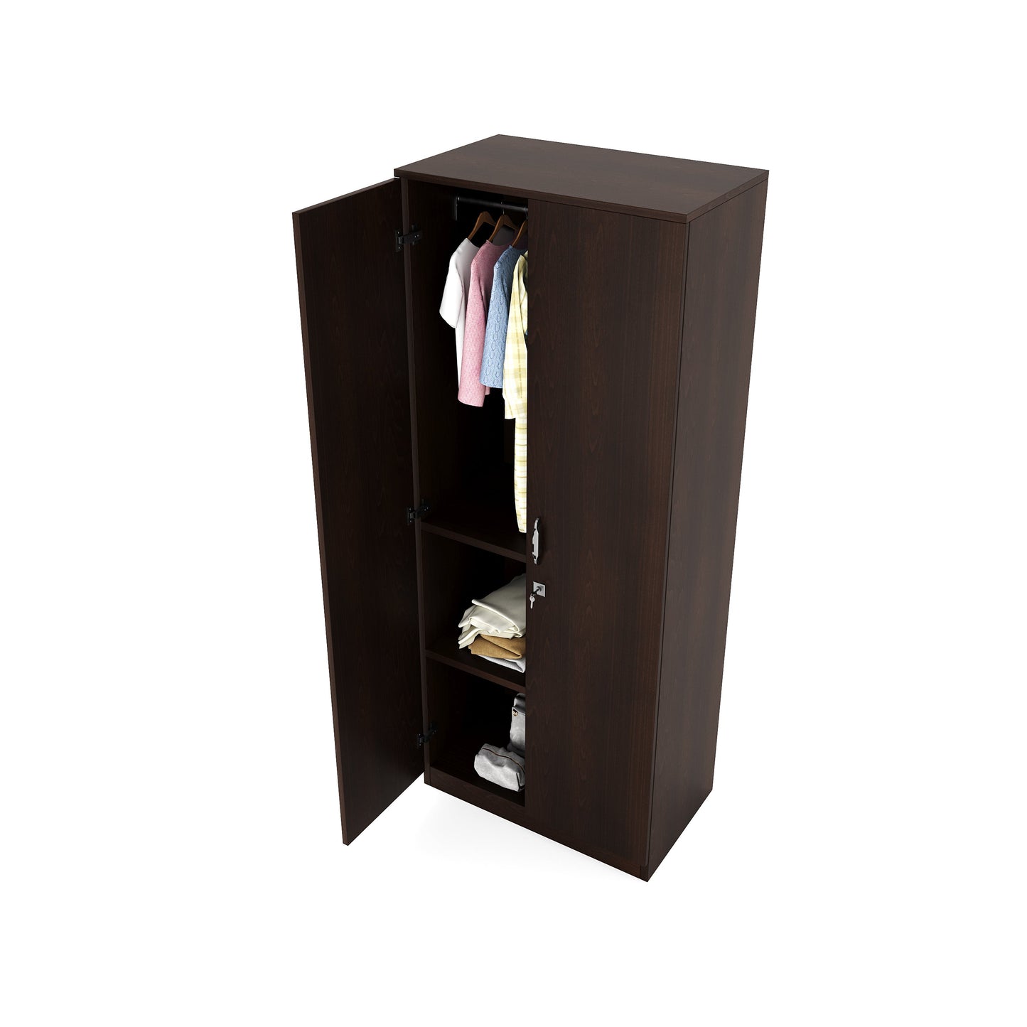 Nilkamal Willy 2 Door without Mirror Wardrobe (New Wenge)