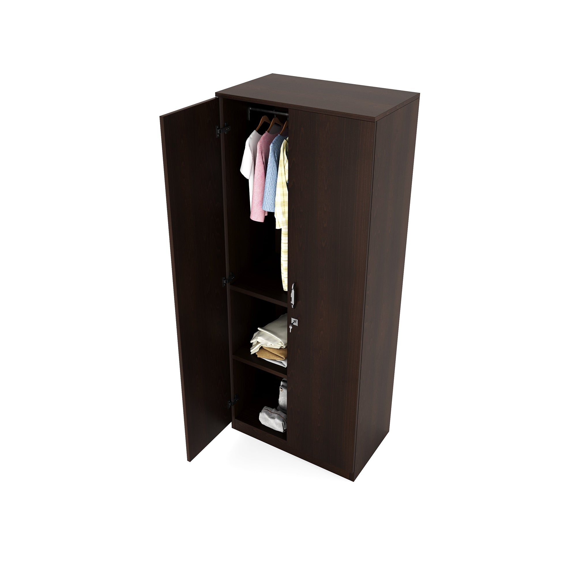 Nilkamal Willy 2 Door without Mirror Wardrobe (New Wenge)