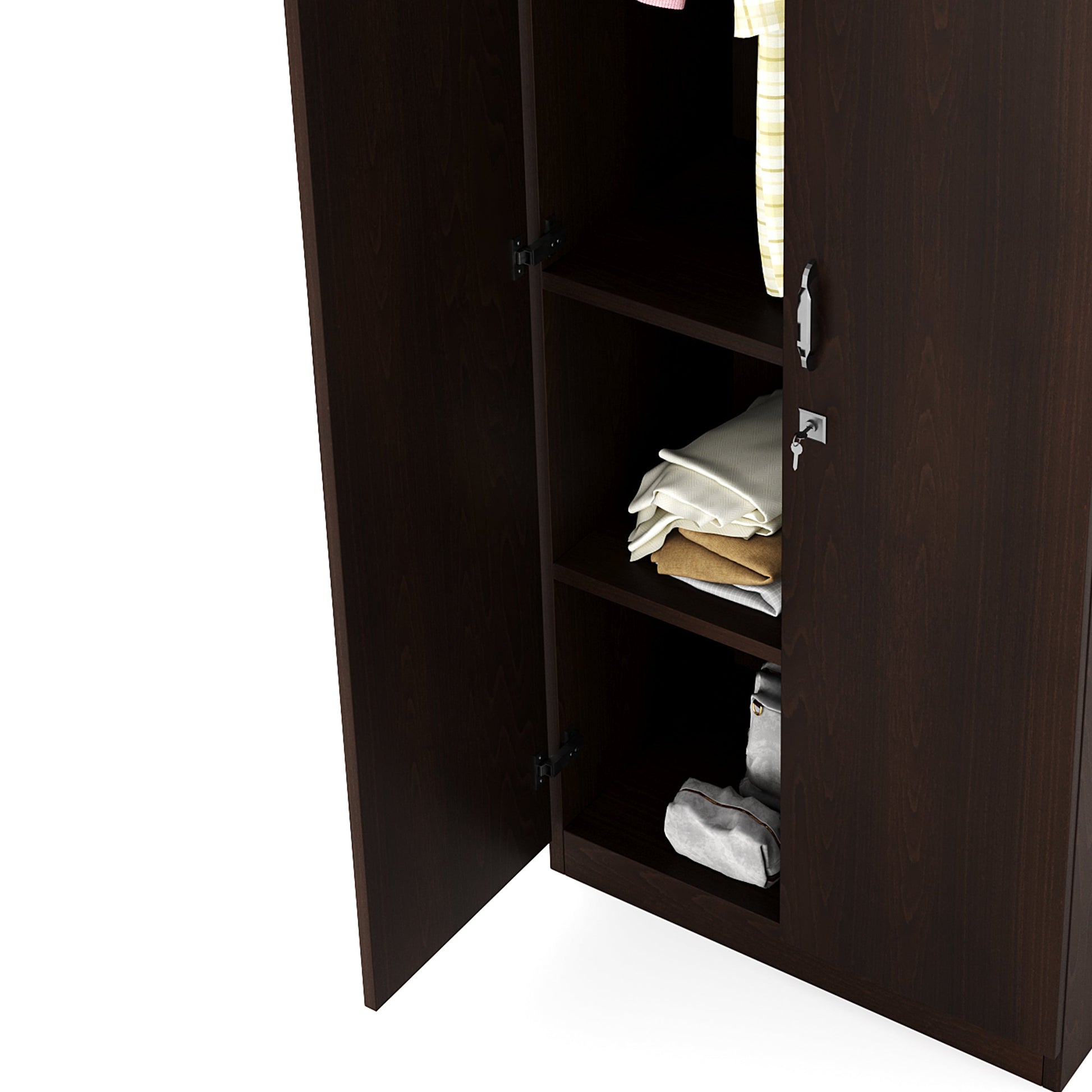 Nilkamal Willy 2 Door without Mirror Wardrobe (New Wenge)