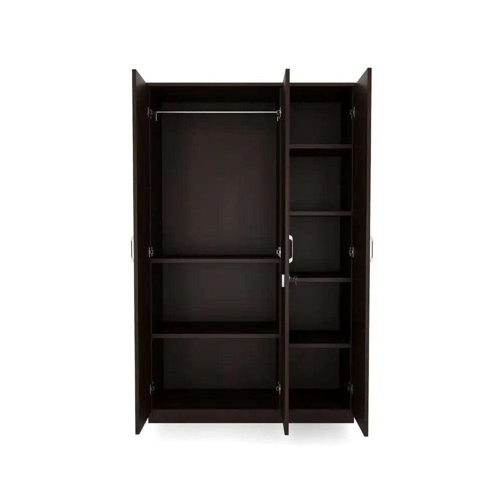 Nilkamal Willy 3 Door Wardrobe with Mirror (New Wenge)