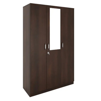 Nilkamal Willy 3 Door Wardrobe with Mirror (New Wenge)