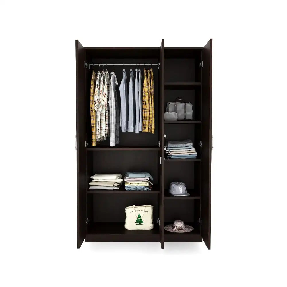 Nilkamal Willy 3 Door Wardrobe without Mirror (New Wenge)