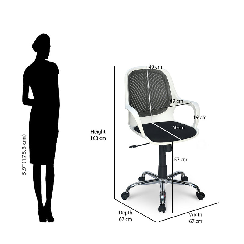 Nilkamal Yaris Mid Back Chrome Base Chair
