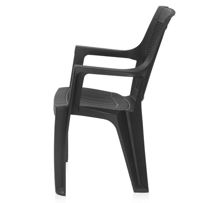 Nilkamal Mystique Plastic Arm Chair (Iron Black)