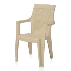 Nilkamal Mystique Plastic Arm Chair (Marble Cream)