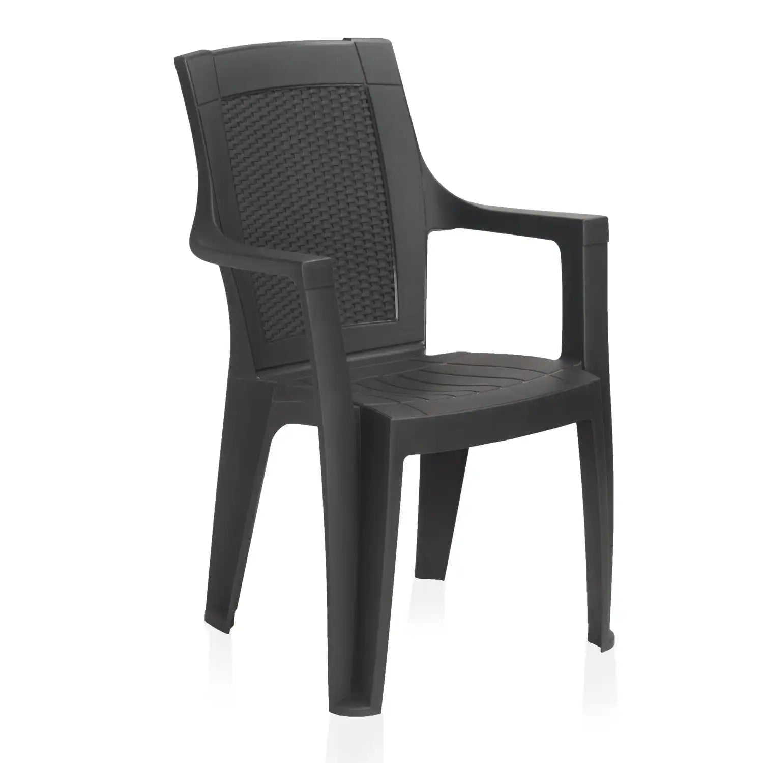Nilkamal Mystique Plastic Arm Chair (Charcoal Grey)
