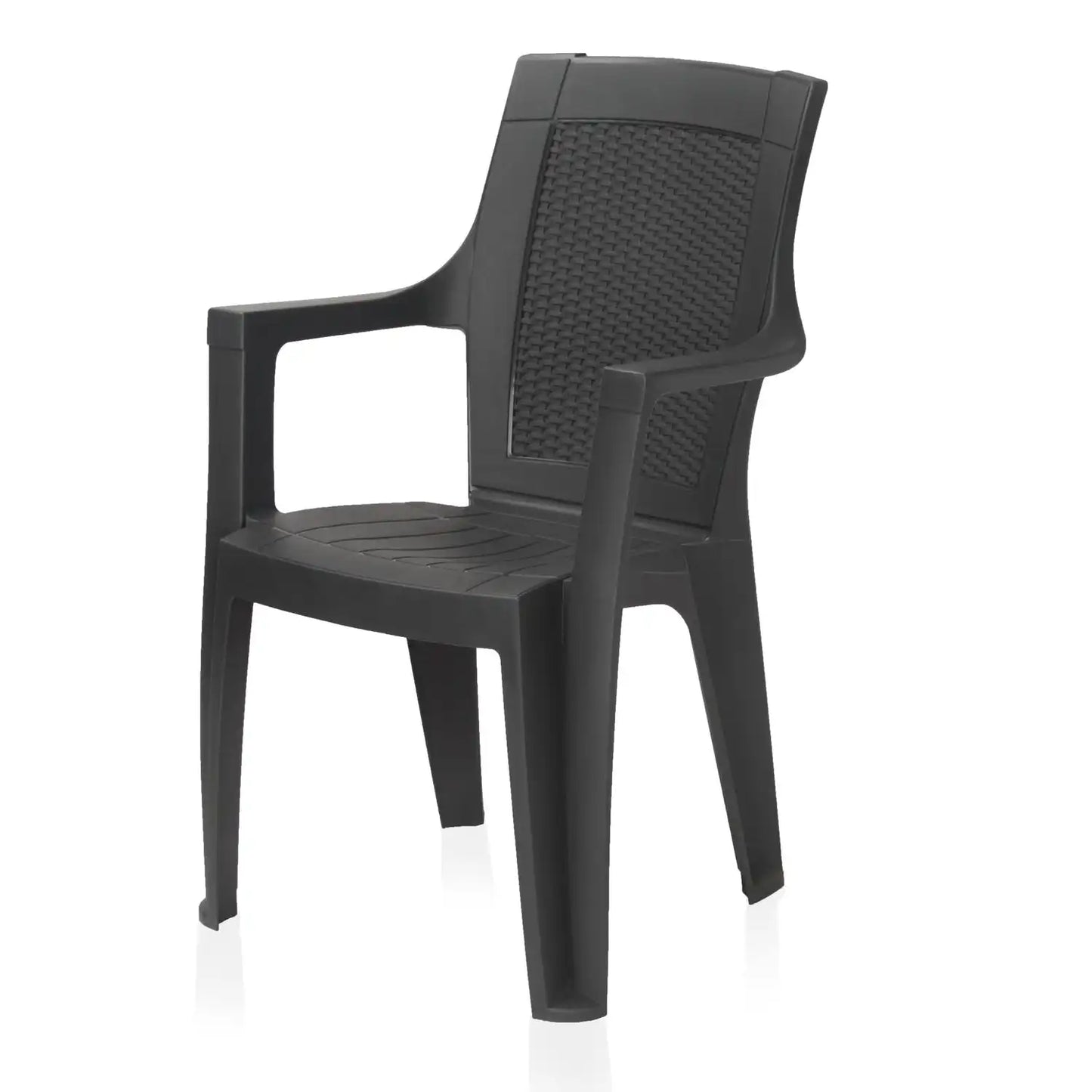 Nilkamal Mystique Plastic Arm Chair (Charcoal Grey)