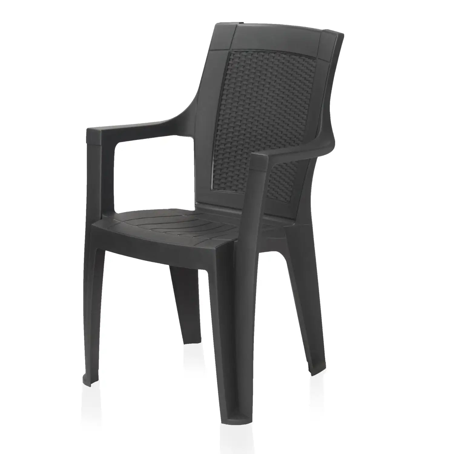 Nilkamal Mystique Plastic Arm Chair (Charcoal Grey)