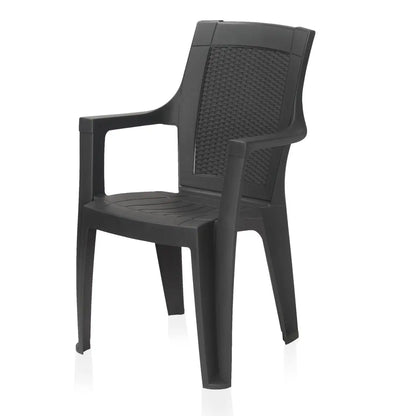 Nilkamal Mystique Plastic Arm Chair (Charcoal Grey)