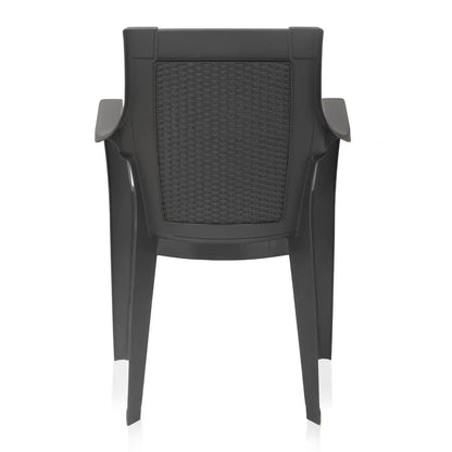 Nilkamal Mystique Plastic Arm Chair (Charcoal Grey)