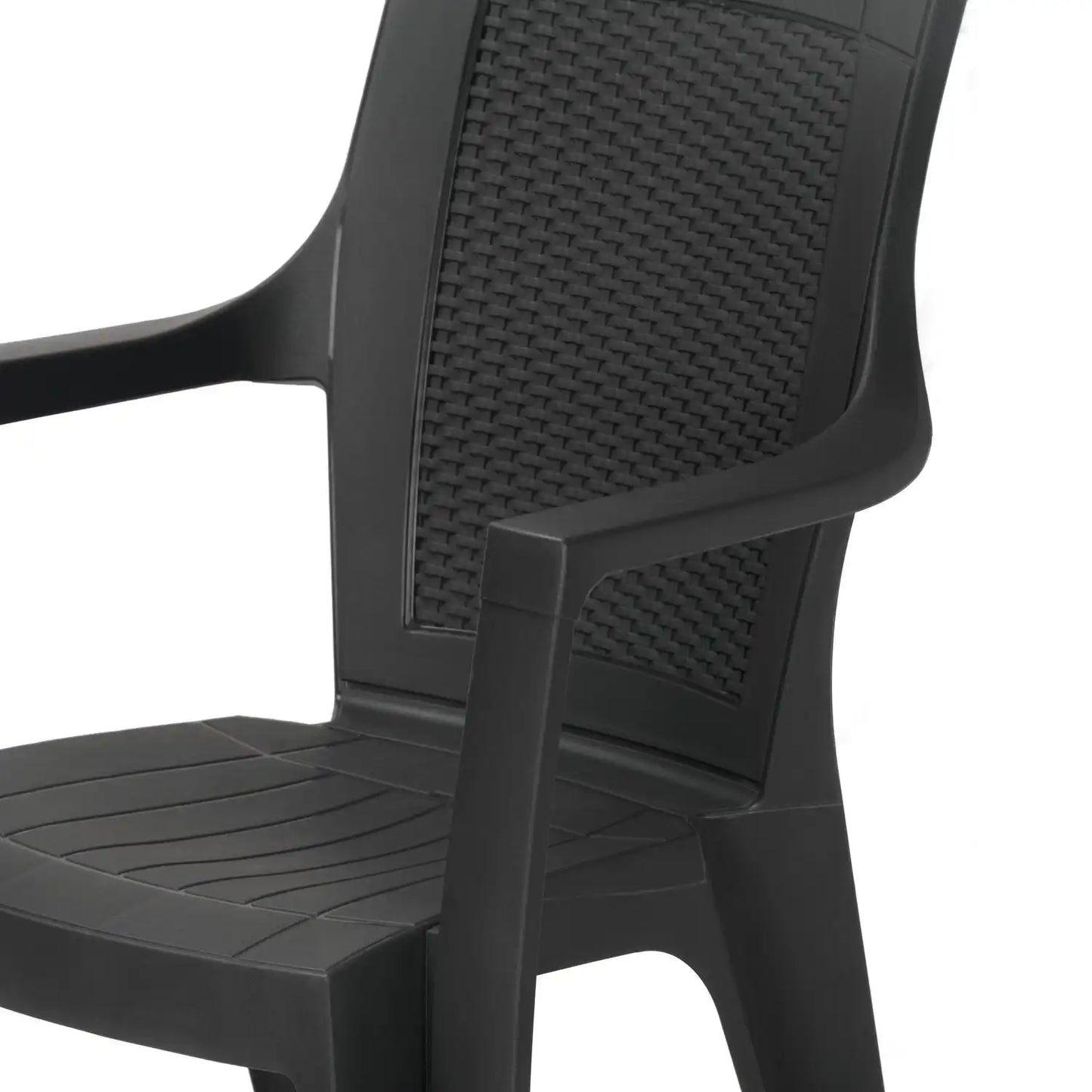 Nilkamal Mystique Plastic Arm Chair (Charcoal Grey)