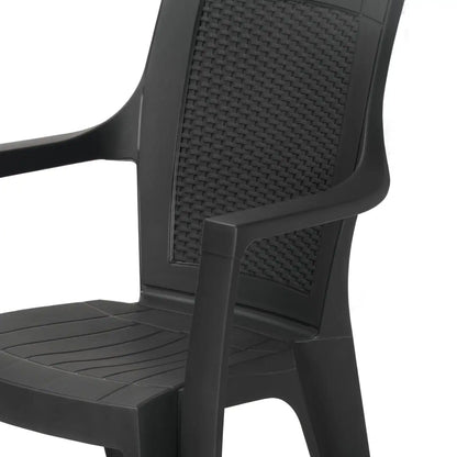 Nilkamal Mystique Plastic Arm Chair (Charcoal Grey)